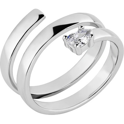 Preciosa Stříbrný prsten Twist Drop s kubickou zirkonií Preciosa 5423 00