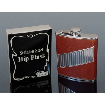 Ploskačka kožená hnedá StripeFL210 283 ml