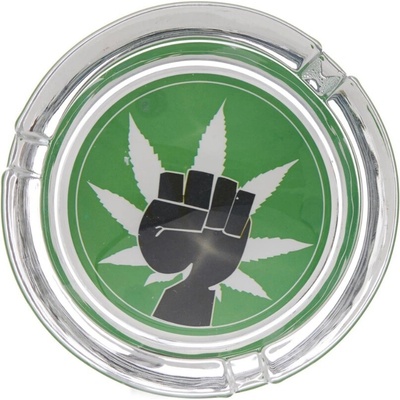 WeedShop Stredná sklenený popolník konopný dizajn Popolník coughty