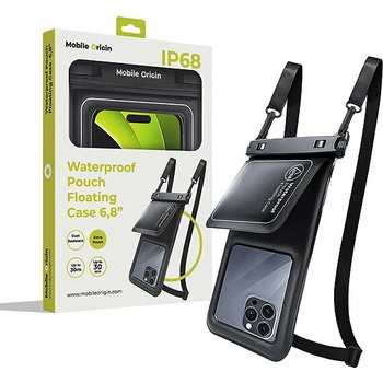 Mobile Origin Waterproof Floating Case with Small Pouch 6,8" Black/White DBXL-BLK-WHT02