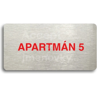 ACCEPT Piktogram APARTMÁN 5 - stříbrná tabulka - barevný tisk bez rámečku