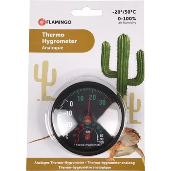 Flamingo Thermometer and Hygrometer - Аналогов термометър и хигрометър за терариуми