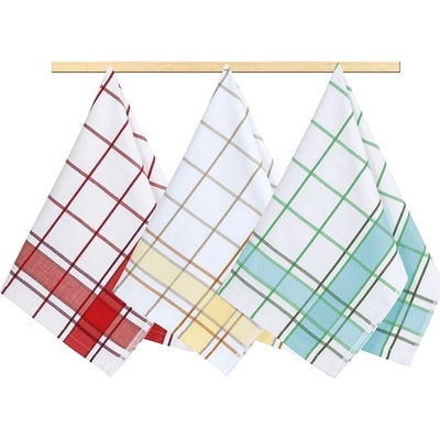 Bellatex Kuchyňská utěrka Kostka tyrkys žlutá červená 50 x 70 cm sada 4 ks – Zboží Dáma