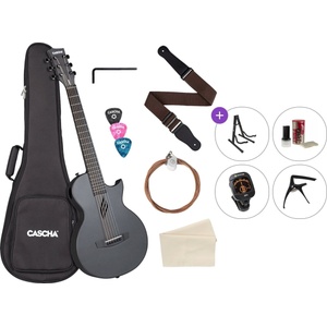 Cascha Carbon Fibre Acoustic Guitar Premium SET Black Matte Фолк китара