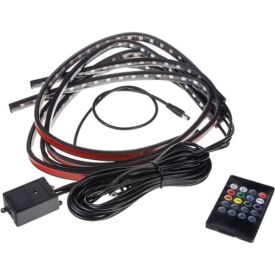 LED podsvětlení vnitřní, vnější RGB 12V, IR, 4 pásky, 95RGB-SET12