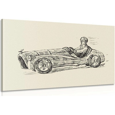 Obraz závodní auto v retro provedení - 40x30