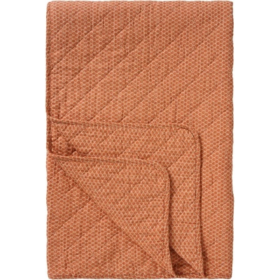 Ib Laursen Prošívaný přehoz Orange Block Pattern 130 × 180 cm, oranžová barva, textil