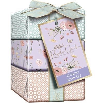 Baylis & Harding Sada tuhých mydiel - Ruža, Vlčí mak & Vanilka, 3x100g