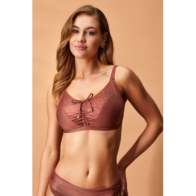 Astratex Горнище на бански костюм Glitter Brown протетичен за след мастектомия (P771GlitBrownP)