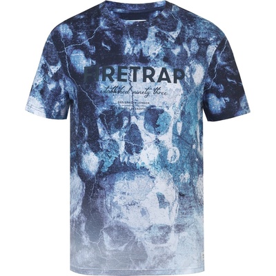 Firetrap Мъжка тениска Firetrap Sub T Shirt Mens - Navy Skull