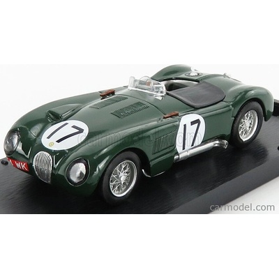 Brumm Jaguar C type 3.4l S6 Team Jaguar Cars Ltd N 17 2nd 24h Le Mans 1953 S.moss P.walker Britská Závodní Zelená 1:43