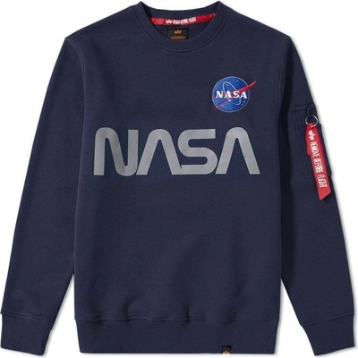 Alpha Industries mikina NASA Reflective Sweater modrá