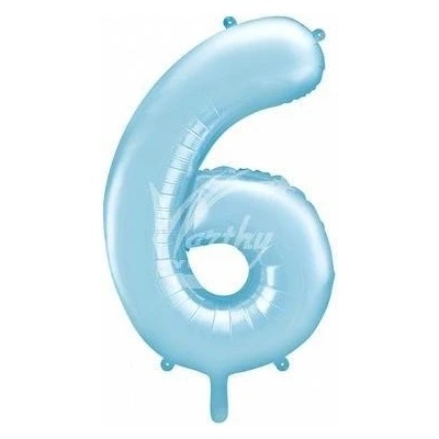 Fóliové číslo 6 světle modré 86 cm