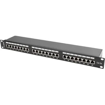 Image 1 of Lanberg Пач панел, Lanberg patch panel 24 port 1U CAT. 5E shielded, black (PPS5-1024-B)