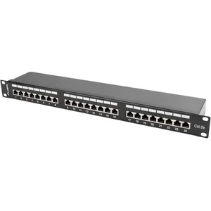 Lanberg Пач панел, Lanberg patch panel 24 port 1U CAT. 5E shielded, black (PPS5-1024-B) - xtreme