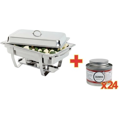 Gastrofans Sada chafing dish Milan GN 1/1 s 24 tekutými palivy