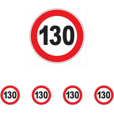 Walteco Značka rychlosti 130km, 150x150mm, samolepka Množství: 5 ks , 20171BP1