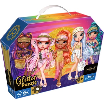 TREFL Třpytivé Glitter v kufříku Rainbow High 70 dílků