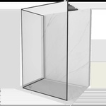 Mexen Kioto душ панел Walk-in 130 x 70 см, черна рамка, бяла - 800-130-212-20-70-070 (800-130-212-20-70-070)