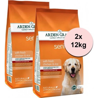 Arden Grange Senior with fresh Chicken & Rice 2 x 12 kg