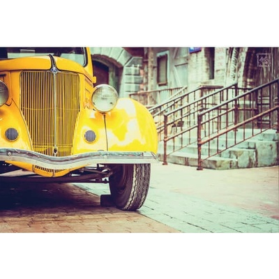 Ceduľa Oldies Yellow Ford Headlight