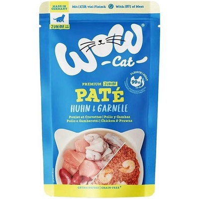 WOW Cat Kitten/Junior Paté Kurča s krevetami 125 g