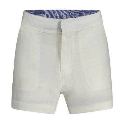 Guess letní Elegance: dámské lněné šortky bílá