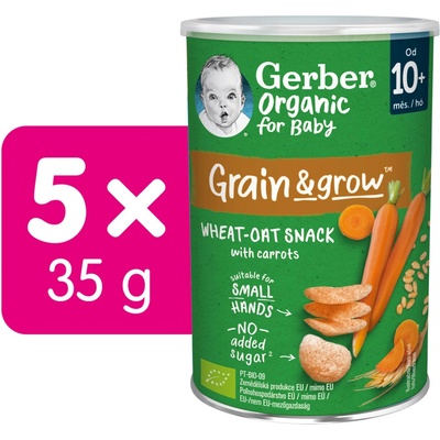 Gerber Organic chrumky s paradajkami a mrkvou 35 g