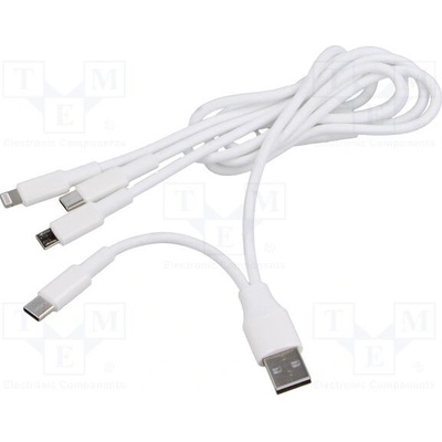 Akyga AK-USB-52 USB 2.0, niklovaný, 1,2m, bílý