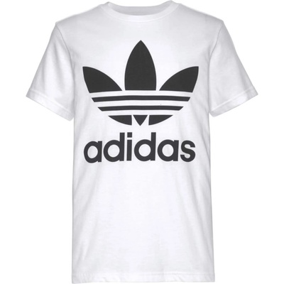 Adidas Тениска 'Trefoil' бяло, размер 158