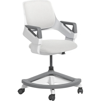 Carmen Детски стол Carmen CLEVER, дамаска, полипропиленова база, газов амортисьор, коригиране височина, бял (3520790_3)