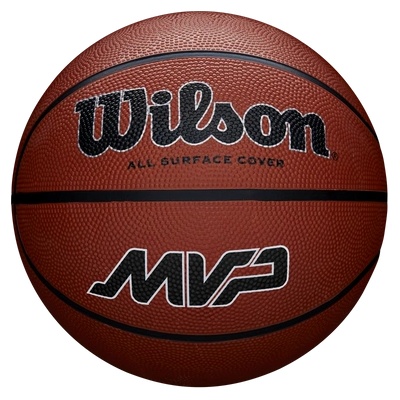 Wilson Гумена баскетболна топка, размер 7, за открито/закрито - wilson mvp brown