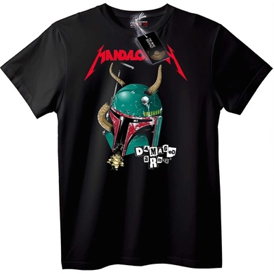 NOONEBRAND Тениска Mandalorian Повредена Броня - 2XL, Black
