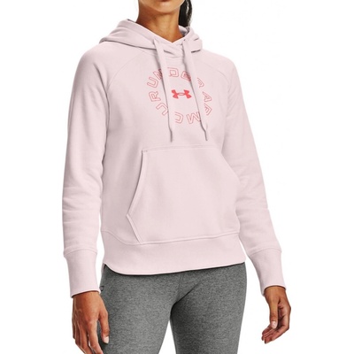 Under Armour Rival Fleece Metallic Hoodie růžová