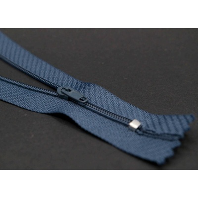 Nedeliteľný jemný plastový špirálový zips (veľkosť číslo 3) rôzne farby - dĺžka 12 cm - 60 cm 16 cm Oceľovo modrá