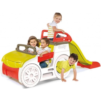 Smoby preliezačka Adventure Car s pieskoviskom a šmykľavkou 840200
