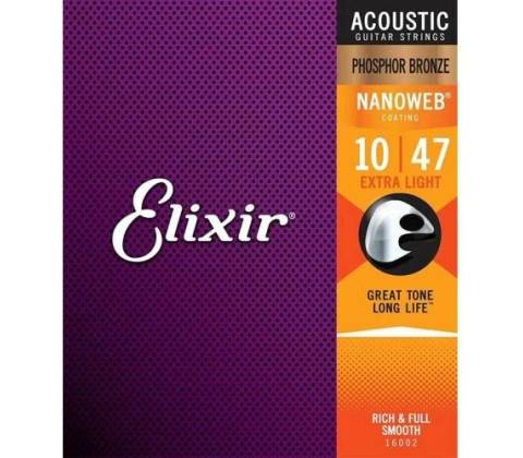 Elixir Acoustic NANOWEB Phosphor Bronze Extra Light