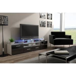 Cama meble Стойка за телевизор Cama EVORA 200 бял/черен гланц (EVORA BI/CZ)