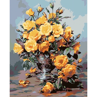 ZUTY Malování podle čísel ŽLUTÉ RŮŽE 40 x 50 cm
