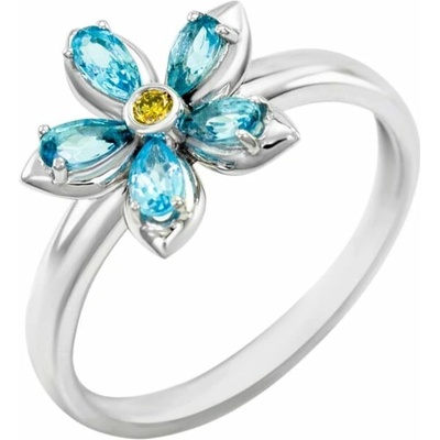 Eppi Zásnubní prsten s pomněnkou z topazů a diamantu Zusia R35035