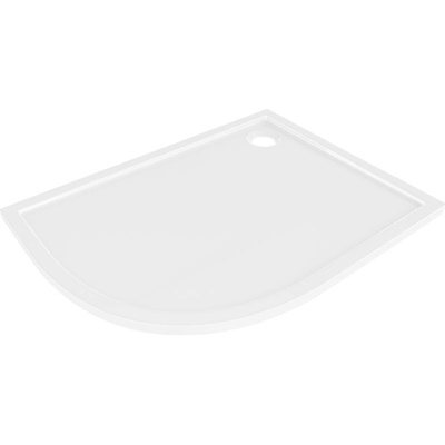 Mexen Flow полукръгъл асиметричен тънък десен 100 x 90 см, бял гланц - 46Q109010R (46Q109010R)