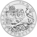 Česká mincovna Stříbrná dvouuncová mince Český lev stand 62,2 g