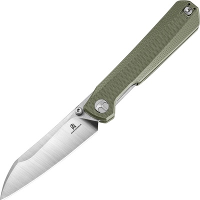 Bestechman Curvee AEB-L Stonewashed+Satin with Green G10 handle BMK20B