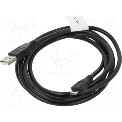 Lanberg CA-USBM-10CC-0018-BK USB 2.0, USB A vidlice,USB B micro vidlice, zlacený, 1,8m