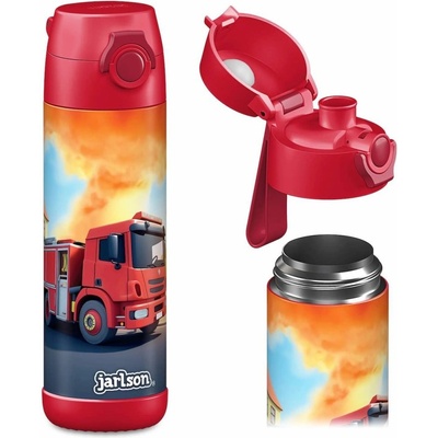Jarlson Mali Dětská nerezová termoláhev na pití Hasiči 500 ml