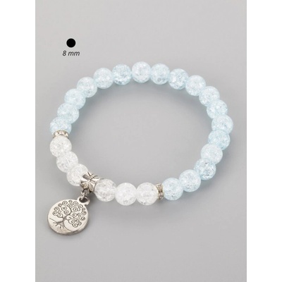 Prosperk náramek z minerálů pukaný Křišťál se Stromem života S3706