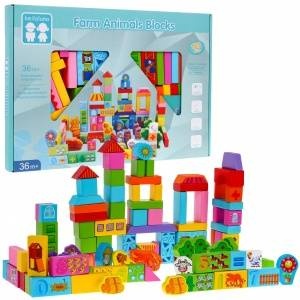 Ramiz Set of wooden blocks Farm for children 3+ Building fun 100 pcs