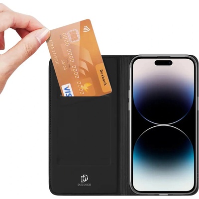 Dux Ducis Калъф с отделение за карти Dux Ducis Skin Pro за iPhone 15 Pro, черен (6934913025413)