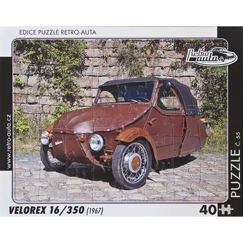 Retro-Auta č.55 Velorex 16,350 1967 40 dílků