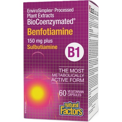 Natural Factors BioCoenzymated Benfotiamine B1, 60 капсули, Natural Factors (1258 NF)